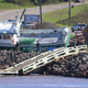 A boat washed ashore on Prince Edward Island in the aftermath of Hurricane Fiona on Sunday September 25.